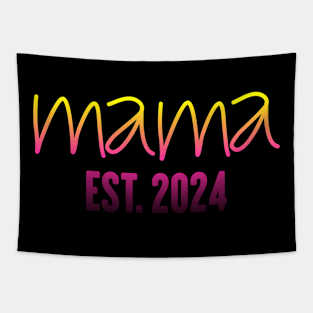 Mama Est 2024 shirt, Promoted to Mommy Mother's Day 2024 Tapestry