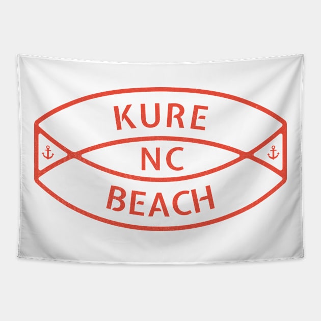 Kure Beach, NC Summertime Vacationing Anchor Ring Tapestry by Contentarama