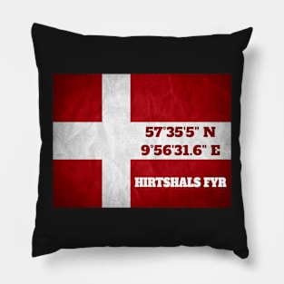 Hirtshals Fyr - coordinates - flag Pillow