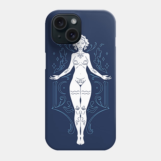 Vintage Aquarius Goddess Zodiac Symbol // Proud Aquarius Horoscope Sign Astrology Phone Case by Now Boarding