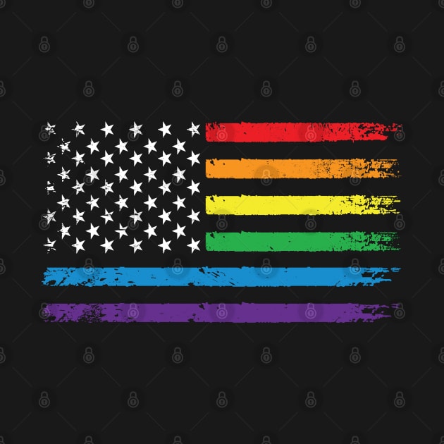 LGBT Rainbow American Flag | LGBTQ 4th of July | Gay Pride Month by BlueWaveTshirts