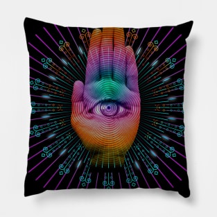 Spiritual Third Eye Hamsa Design Pillow