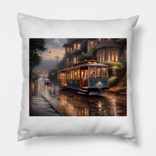 Evening Trolleybus 2 Pillow