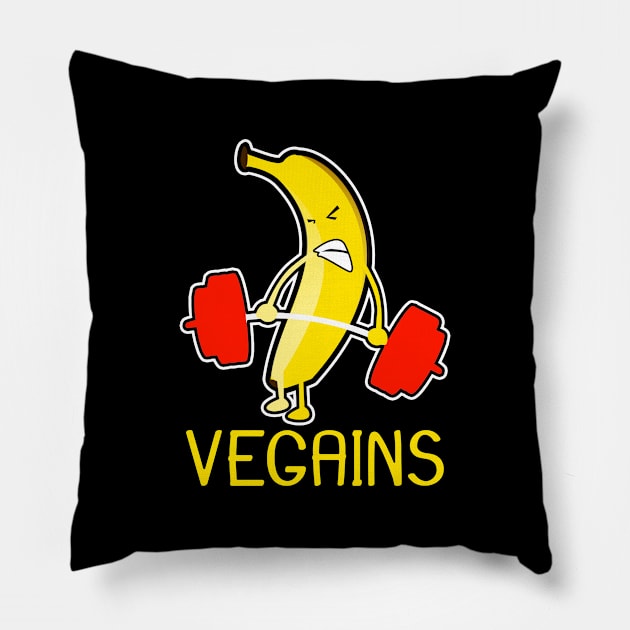 Vegan Athlete Shirt | Banana Vegains Gift Pillow by Gawkclothing