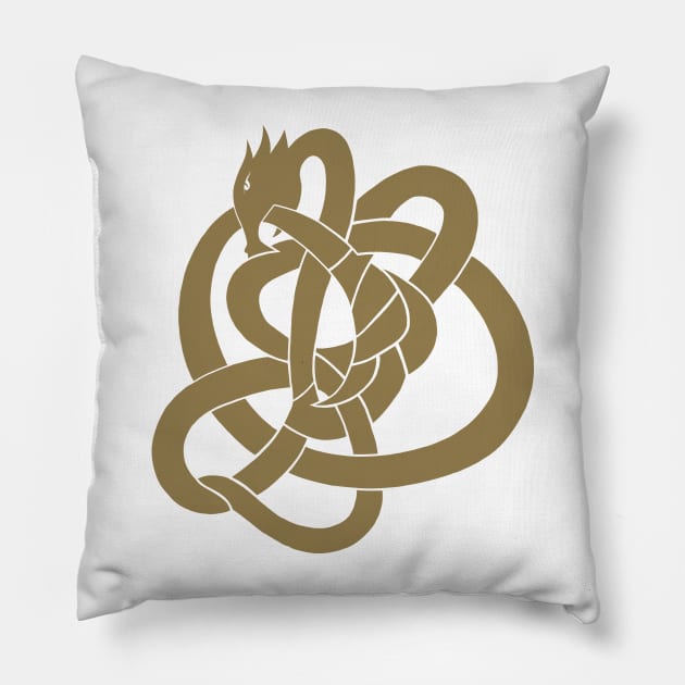 Jormungand, the Serpent of Midgard Pillow by DanielVind