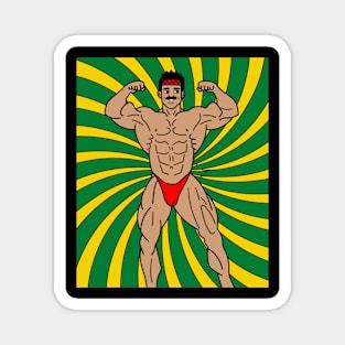 Retro Bodybuilding Lifting Weights Magnet