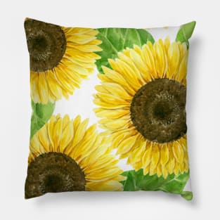 Sunflowers watercolor Pillow