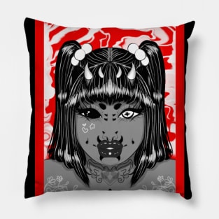 Candy Girl B&W Pillow