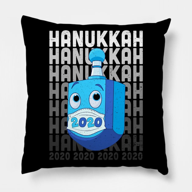 Funny Hanukkah 2020 Dreidel Wearing Face Mask Pillow by skylervario