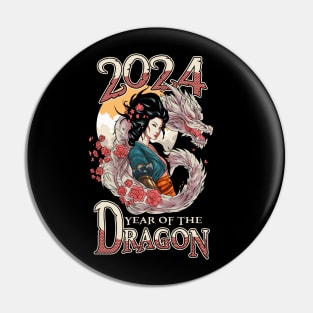Chinese New Year of the Dragon 2024 Geisha Dragon Pin