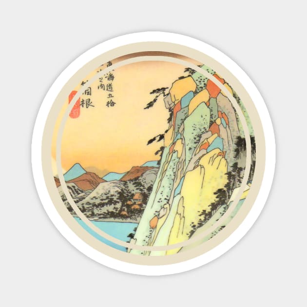 Japanese mountain painting Magnet by Bearpear