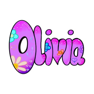 Olivia girls first name in purple Personalized personalised customised name Olivia T-Shirt