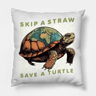 save the turtles Pillow