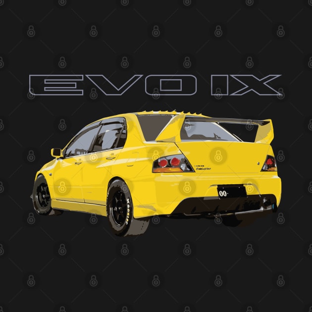 evo 9  yellow rear vortext by cowtown_cowboy