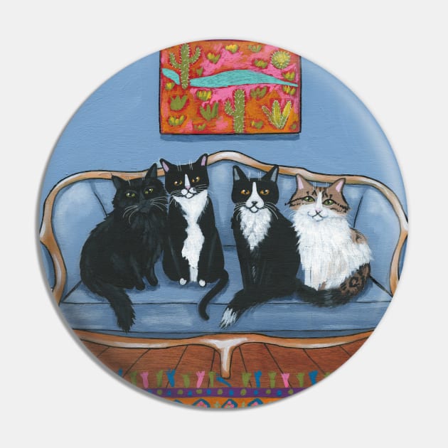 The Sofa Cats Pin by KilkennyCat Art