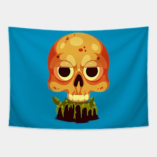 Skull Creepy Cartoon Illustration Tapestry