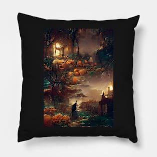 HALLOWEEN NIGHT IN A SMALL FRENCH VILLAGE Pillow