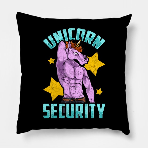 Unicorn Security Funny Costume Police Gifts Security Guard Pillow by Proficient Tees