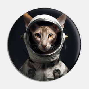 Astronaut Cat in Space - Oriental Shorthair Pin