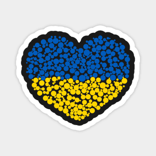 Heart shape with Ukraine flag colours - Support Ukraine Magnet