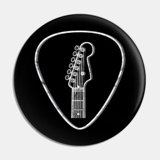 S-Style Guitar Headstock Outlines Guitar Pick Dark Theme Pin