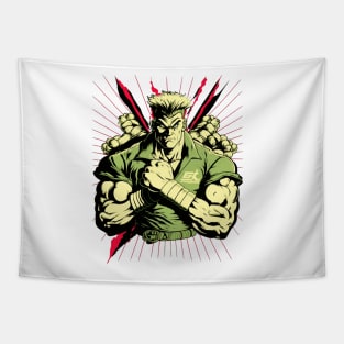 Guile Street Fighter Design - Original Artwork Tapestry