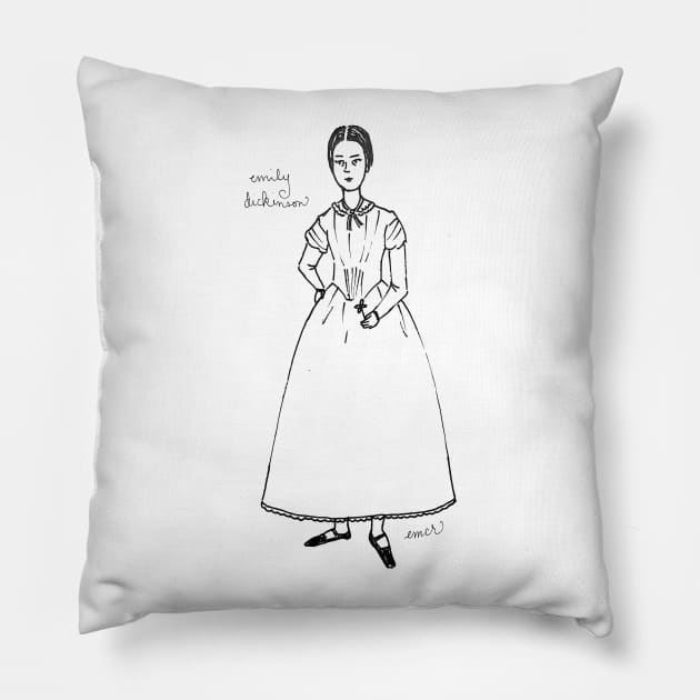 Inky Emily Dickinson Pillow by BiblioartsbyEmma