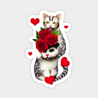 Funny Valentine Love Cats Magnet