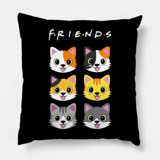 cute cat friends Pillow