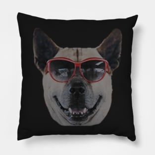 Dog wearing glasses Pillow