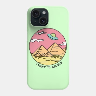 Pyramid X-files Egyptian alien ufo desert 90s retro Phone Case