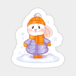 Winter bunny in the snow Magnet