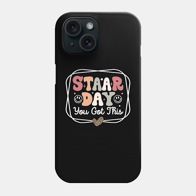 Test Staar Day You Got This Teacher Retro Groovy Phone Case by masterpiecesai