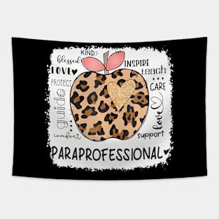Paraprofessional  Blessed Teach Inspire Love Leopard Tapestry