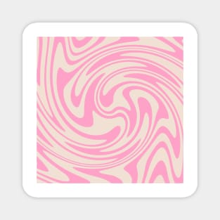 70s Retro Swirl Pink Color Abstract Magnet