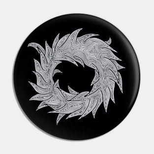 Wreath (black and white) Pin