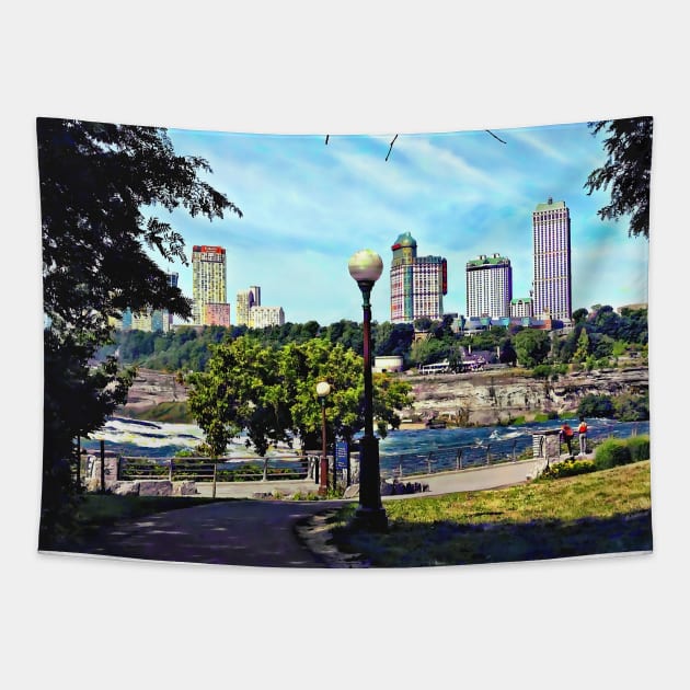 Niagara Falls NY - View from Niagara Falls State Park Tapestry by SusanSavad