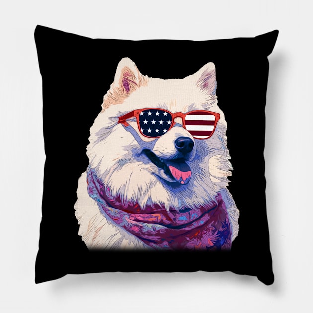 Pawsitively Pure Samoyed Vibes, Stylish Statement Tee Extravaganza Pillow by Kevin Jones Art