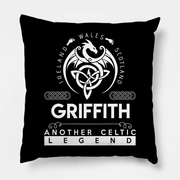 Griffith Name T Shirt - Another Celtic Legend Griffith Dragon Gift Item Pillow by harpermargy8920