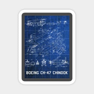 Blueprint of CH 47 Chinook Magnet