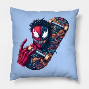 Unleash the Edge: Captivating Anti-Hero Skateboard Art Prints for a Modern and Rebellious Ride! Pillow