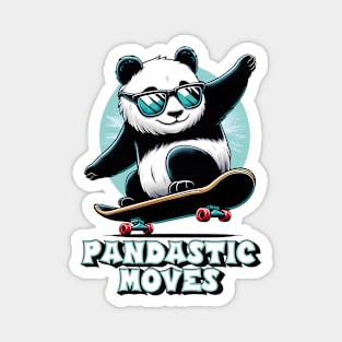 Cool panda with sunglasses on skateboard – "Pandastic Moves" Magnet