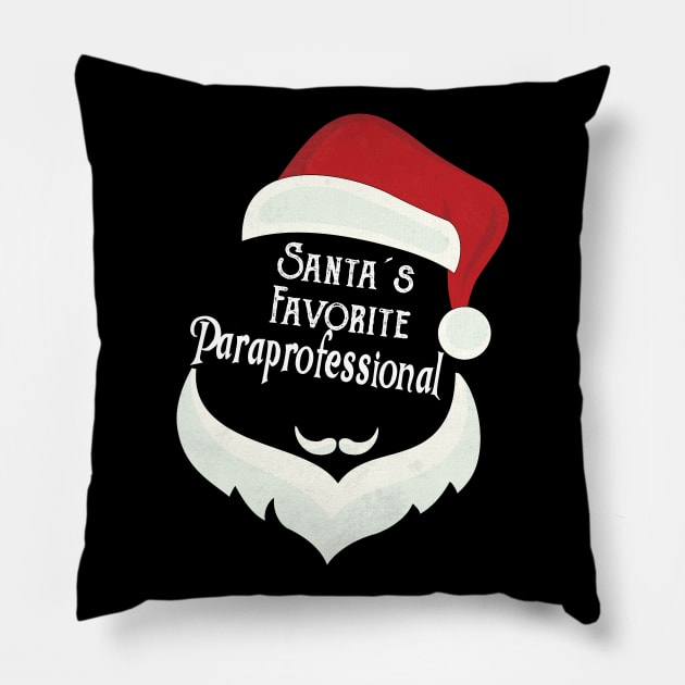 Christmas Shirts Santa's Favorite Paraprofessional X-mas Pillow by Trendy_Designs