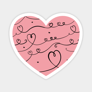 Big cute punk heart with one line art pattern. Magnet