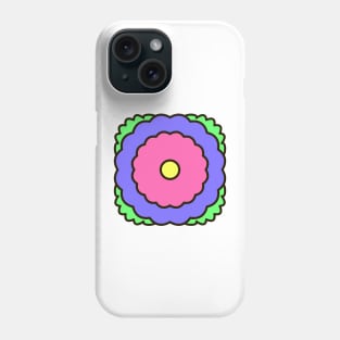 Geometric pink blue flowers Phone Case