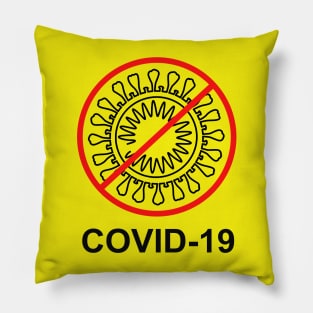 Covid-19 Black Color Pillow