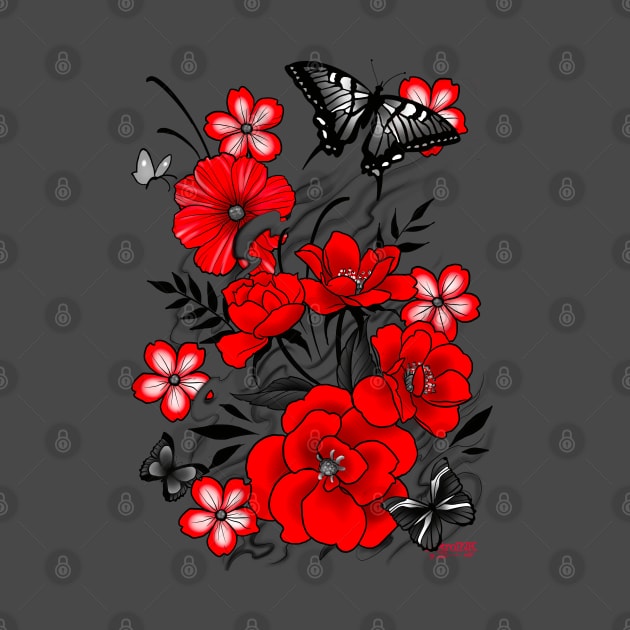 Red Flowers by MetroInk