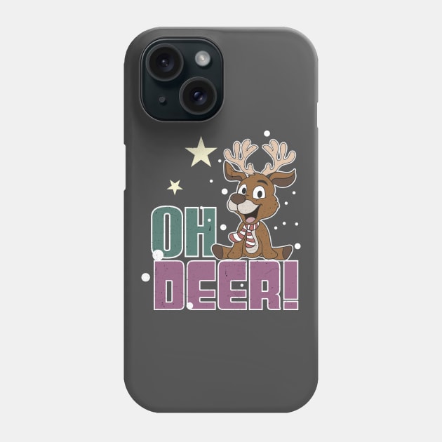 Christmas Holiday Oh Deer! Reindeer Phone Case by chimpcountry
