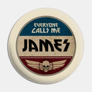 Vintage Name Tag: James Pin