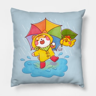 Shiba Inu Rain Puddle Pillow